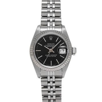 ロレックス デイトジャスト 69174 ブラック レディース 時計 【中古】【wristwatch】