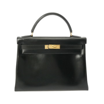 エルメス ケリー 32 内縫い 2WAY ブラック ボックスカーフ レディース バッグ 【中古】【bag】