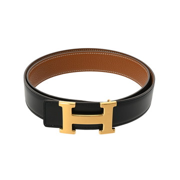エルメス ベルトバックル＆リバーシブルベルト #90 ブラック/ゴールド/マットゴールド金具 ボックスカーフ/トゴ メンズ 【中古】【other】