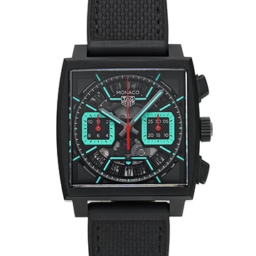 タグ ホイヤー モナコ キャリバー ホイヤー02 クロノグラフ CBL2184.FT6236 ブラック/ターコイズ メンズ 時計 【中古】【wristwatch】