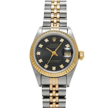 ロレックス デイトジャスト 69173G ブラック/ダイヤモンド レディース 時計 【中古】【wristwatch】