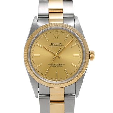 ロレックス オイスターパーペチュアル 34 14233 シャンパン メンズ 時計 【中古】【wristwatch】