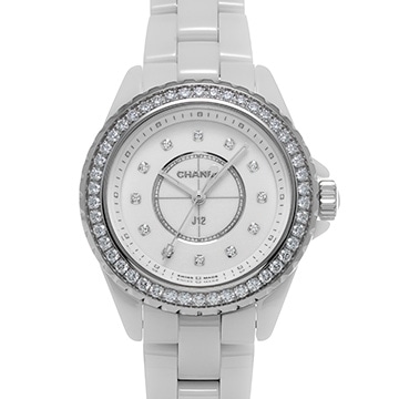 シャネル J12 33MM H6418 ホワイト/ダイヤモンド レディース 時計 【中古】【wristwatch】