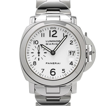 パネライ ルミノールマリーナ オートマティック PAM00051 ホワイト メンズ 時計 【中古】【wristwatch】