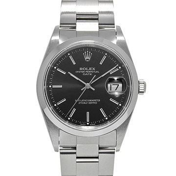 ロレックス オイスターパーペチュアル デイト 15200 ブラック メンズ 時計 【中古】【wristwatch】