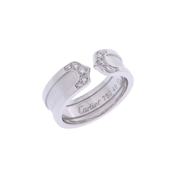 カルティエ C2リング #49 ゴールド K18ホワイトゴールド WG レディース ジュエリー 【中古】【jewelry】