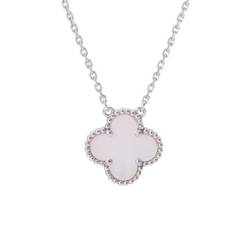 ヴァン クリーフ&アーペル ヴィンテージアルハンブラネックレス シルバー K18ホワイトゴールド WG レディース ジュエリー 【中古】【jewelry】