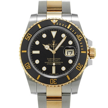 ロレックス サブマリーナ デイト 116613GLN ブラック/ダイヤモンド メンズ 時計 【中古】【wristwatch】