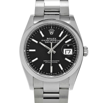 ロレックス デイトジャスト 36 126200 ブライトブラック メンズ 時計 【中古】【wristwatch】