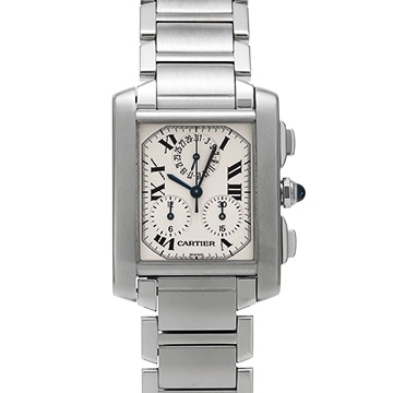 カルティエ タンク フランセーズ クロノリフレックス W51001Q3 シルバー メンズ 時計 【中古】【wristwatch】