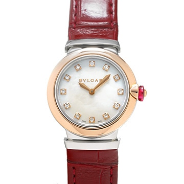 ブルガリ ルチェア 102194 ホワイトシェル/ダイヤモンド レディース 時計 【中古】【wristwatch】