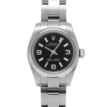 ロレックス オイスターパーペチュアル 26 176200 ブラック レディース 時計 【中古】【wristwatch】