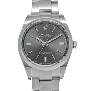 ロレックス オイスターパーペチュアル 39 ダークロジウム 114300 グレー メンズ 時計 【中古】【wristwatch】
