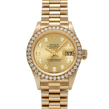 ロレックス デイトジャスト 69138G シャンパン/ダイヤモンド レディース 時計 【中古】【wristwatch】