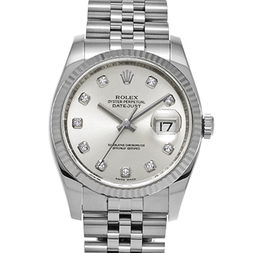 ロレックス デイトジャスト 116234G シルバー/ダイヤモンド メンズ 時計 【中古】【wristwatch】