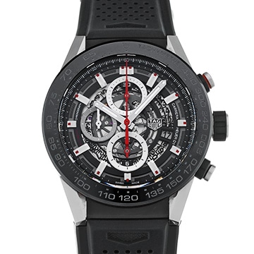 タグ ホイヤー カレラ キャリバーホイヤー01 クロノグラフ CAR2A1Z.FT6044 ブラック メンズ 時計 【中古】【wristwatch】