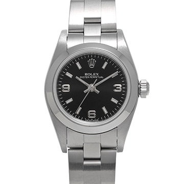 ロレックス オイスターパーペチュアル 76080 ブラック レディース 時計 【中古】【wristwatch】