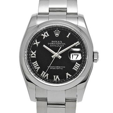 ロレックス デイトジャスト 116200 ブラック メンズ 時計 【中古】【wristwatch】