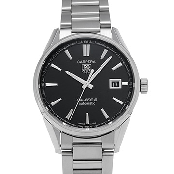 タグ ホイヤー カレラ キャリバー5 WAR211A.BA0782 ブラック メンズ 時計 【中古】【wristwatch】