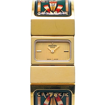 エルメス ロケ L01.201 シャンパン レディース 時計 【中古】【wristwatch】