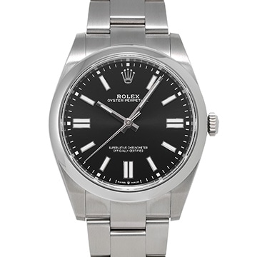 ロレックス オイスターパーペチュアル 41 124300 ブライトブラック メンズ 時計 【中古】【wristwatch】