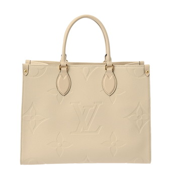 ルイ ヴィトン モノグラムアンプラント オンザゴー MM 2WAYトート クレーム M46531 レザー ユニセックス バッグ 【中古】【bag】
