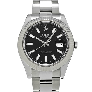 ロレックス デイトジャストII 116334 ブラック メンズ 時計 【中古】【wristwatch】