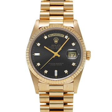 ロレックス デイデイト 18238A ブラック/ダイヤモンド メンズ 時計 【中古】【wristwatch】