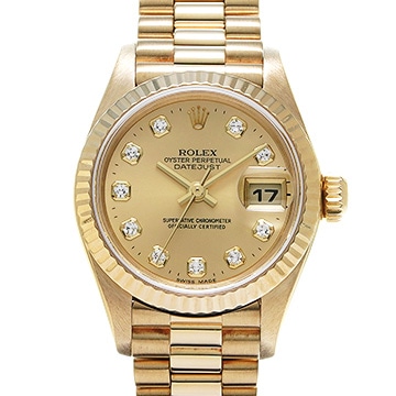 ロレックス レディ デイトジャスト 79178G シャンパン/ダイヤモンド レディース 時計 【中古】【wristwatch】