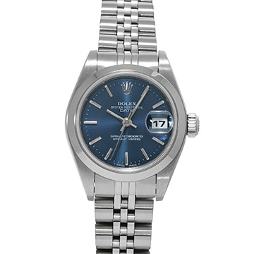 ロレックス オイスターパーペチュアル デイト 69160 ブルー レディース 時計 【中古】【wristwatch】