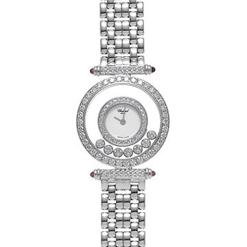 ショパール ハッピーダイヤモンド 20/4993/21 ホワイト/ダイヤモンド レディース 時計 【中古】【wristwatch】