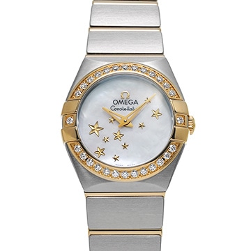 オメガ コンステレーション ブラッシュクォーツ 123.25.24.60.05.001 ホワイトシェル レディース 時計 【中古】【wristwatch】