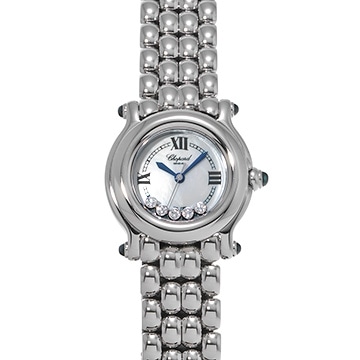 ショパール ハッピースポーツ 27/8250-23 ホワイトシェル/ダイヤモンド レディース 時計 【中古】【wristwatch】