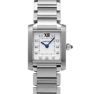 カルティエ タンク フランセーズ SM WE110006 シルバー/ダイヤモンド レディース 時計 【中古】【wristwatch】