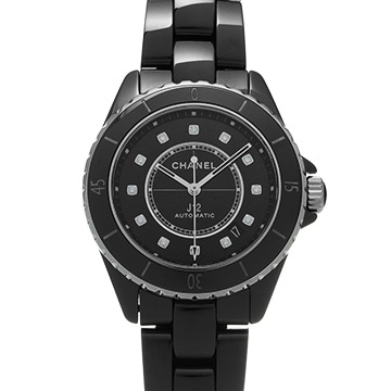 シャネル J12 キャリバー12.1 38MM H5702 ブラックラッカー/ダイヤモンド メンズ 時計 【中古】【wristwatch】
