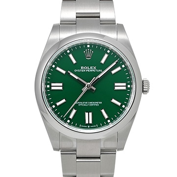 ロレックス オイスターパーペチュアル 41 124300 グリーン メンズ 時計 【中古】【wristwatch】