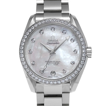 オメガ シーマスター アクアテラ マスターコーアクシャル 231.15.39.21.55.001 ホワイトシェル/ダイヤモンド レディース 時計 【中古】【wristwatch】