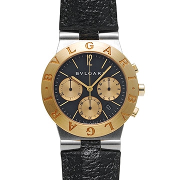ブルガリ ディアゴノ スポーツ クロノグラフ CH35SG ブラック/ゴールド メンズ 時計 【中古】【wristwatch】