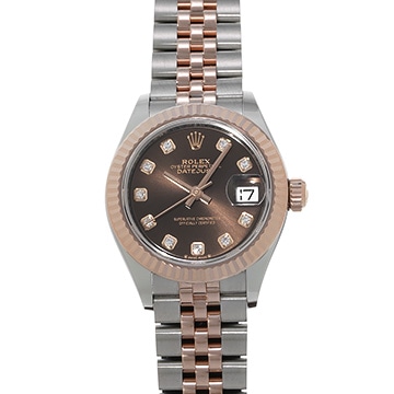 ロレックス レディ デイトジャスト 28 279171G チョコレート/ダイヤモンド レディース 時計 【中古】【wristwatch】