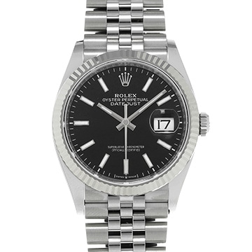 ロレックス デイトジャスト 36 126234 ブライトブラック メンズ 時計 【新品】【wristwatch】