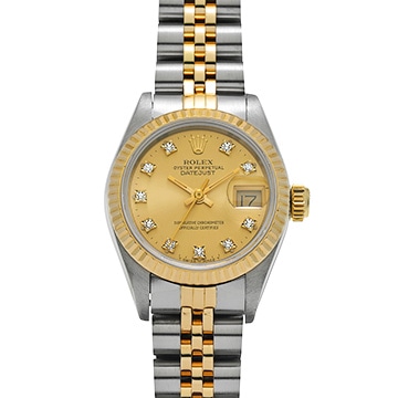 ロレックス デイトジャスト 69173G シャンパン/ダイヤモンド レディース 時計 【中古】【wristwatch】