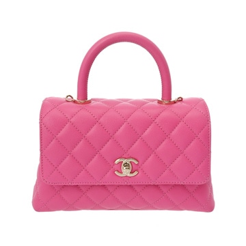 シャネル マトラッセ ココハンドル XS 2WAY ピンク/アンティーク調ゴールド金具 A92990 グレインドカーフレザー レディース バッグ 【中古】【bag】