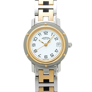エルメス クリッパー CL4.220.130/3752 ホワイト レディース 時計 【中古】【wristwatch】
