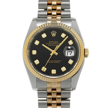 ロレックス デイトジャスト 36 116233G ブラック/ダイヤモンド メンズ 時計 【中古】【wristwatch】