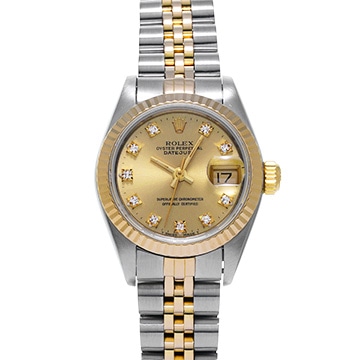 ロレックス デイトジャスト 69173G シャンパン/ダイヤモンド レディース 時計 【中古】【wristwatch】
