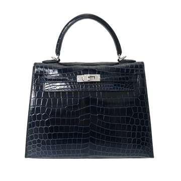 エルメス ケリー 25 外縫い ブルーバルト/パラジウム金具 ニロティカスリセ レディース バッグ 【未使用】【bag】