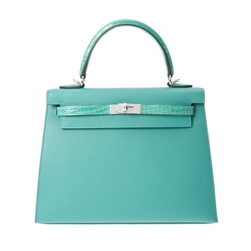 エルメス ケリー 25 外縫い タッチ ヴェールジェイド ヴォー・マダム/アリゲーターリセ レディース バッグ 【新品】【bag】
