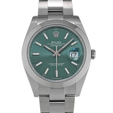 ロレックス デイトジャスト 41 126300 ミントグリーン メンズ 時計 【中古】【wristwatch】