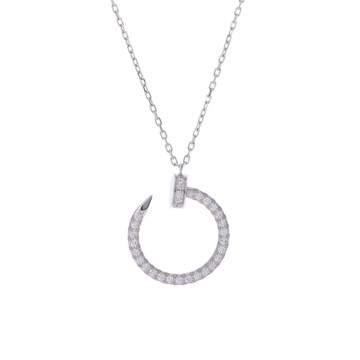 カルティエ ジュストアンクル ネックレス シルバー K18ホワイトゴールド WG レディース ジュエリー 【中古】【jewelry】