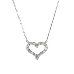 ティファニー センチメンタルハート ネックレス ミディアム シルバー Pt950プラチナ レディース ジュエリー 【中古】【jewelry】